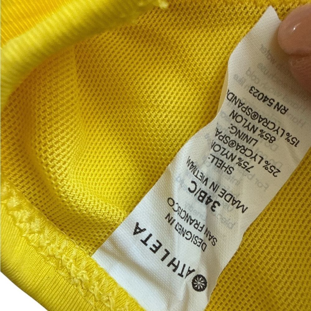 Athleta Chartreuse Yellow Bikini Swimsuit Top Size 34 B/C - Picture 4 of 4